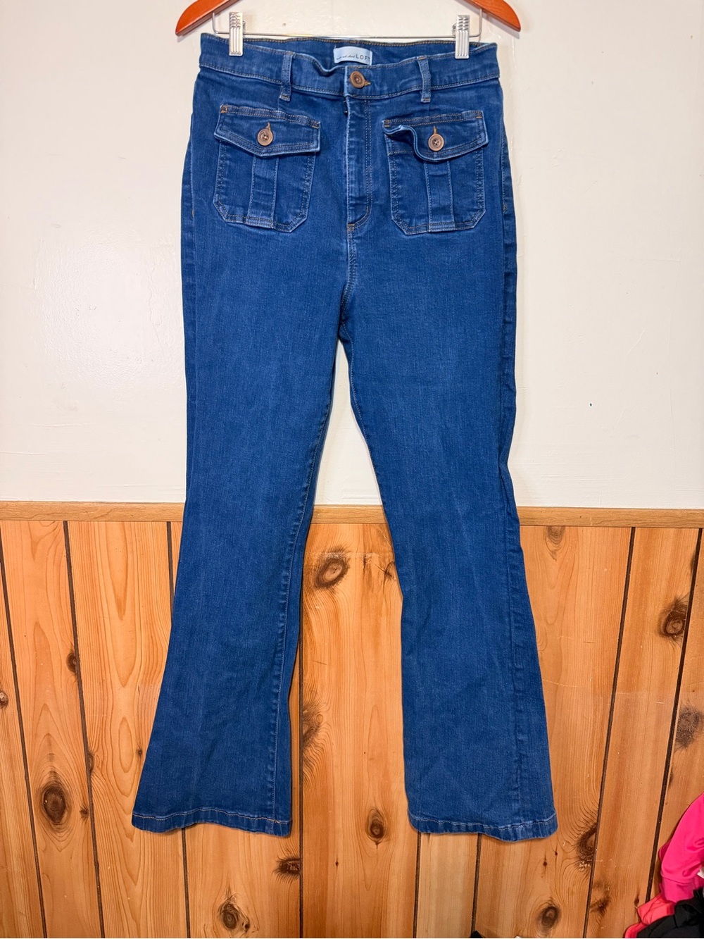 LOFT Blue Denim Jeans with Contrast Stitching